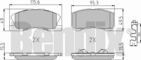 BENDIX 510721 - Гальмівні колодки, дискові гальма autocars.com.ua