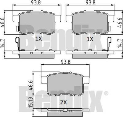 BENDIX 510728 - Гальмівні колодки, дискові гальма autocars.com.ua