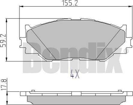 BENDIX 510732 - Гальмівні колодки, дискові гальма autocars.com.ua