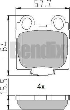 BENDIX 510733 - Тормозные колодки, дисковые, комплект avtokuzovplus.com.ua