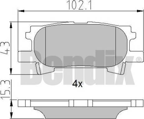 BENDIX 510734 - Гальмівні колодки, дискові гальма autocars.com.ua