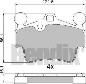 BENDIX 510740 - Тормозные колодки, дисковые, комплект autodnr.net