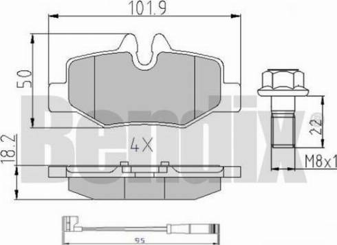 BENDIX 510742 - Тормозные колодки, дисковые, комплект avtokuzovplus.com.ua