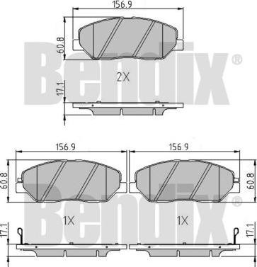 BENDIX 510746 - Гальмівні колодки, дискові гальма autocars.com.ua