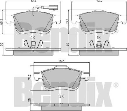 BENDIX 510751 - Тормозные колодки, дисковые, комплект avtokuzovplus.com.ua