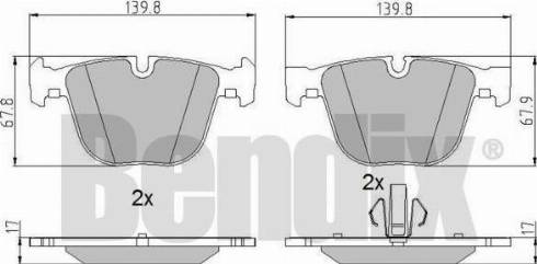 BENDIX 510753 - Гальмівні колодки, дискові гальма autocars.com.ua