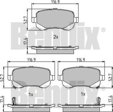 BENDIX 510758 - Гальмівні колодки, дискові гальма autocars.com.ua