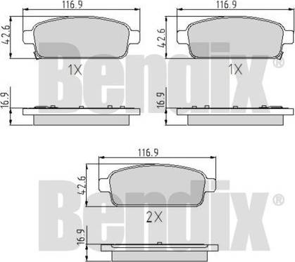 BENDIX 510761 - Гальмівні колодки, дискові гальма autocars.com.ua
