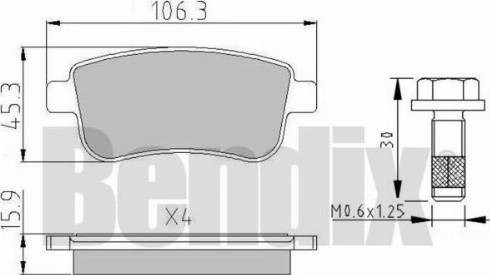 BENDIX 510764 - Тормозные колодки, дисковые, комплект autodnr.net