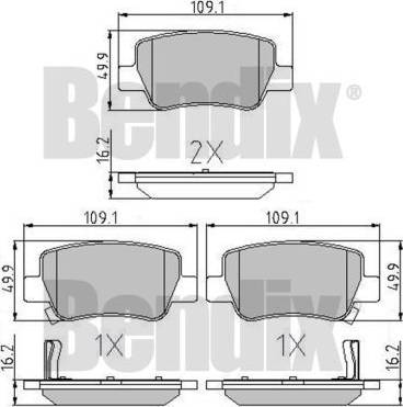 BENDIX 510768 - Гальмівні колодки, дискові гальма autocars.com.ua