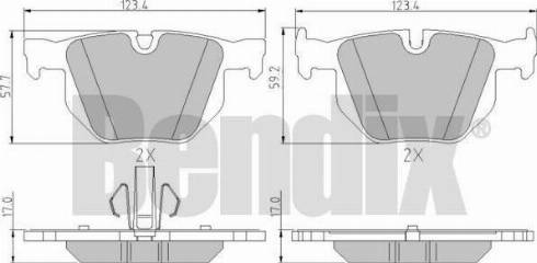 BENDIX 510771 - Гальмівні колодки, дискові гальма autocars.com.ua