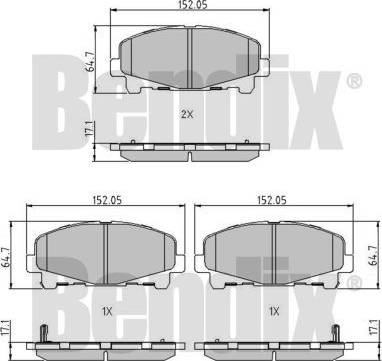 BENDIX 510773 - Тормозные колодки, дисковые, комплект avtokuzovplus.com.ua