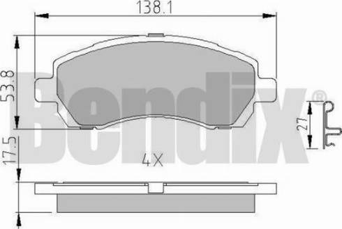 BENDIX 510777 - Гальмівні колодки, дискові гальма autocars.com.ua