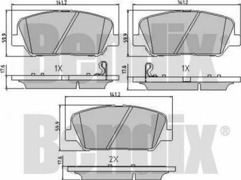 BENDIX 510788 - Гальмівні колодки, дискові гальма autocars.com.ua