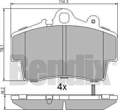 BENDIX 510801 - Гальмівні колодки, дискові гальма autocars.com.ua