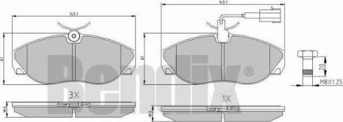 BENDIX 510812 - Гальмівні колодки, дискові гальма autocars.com.ua