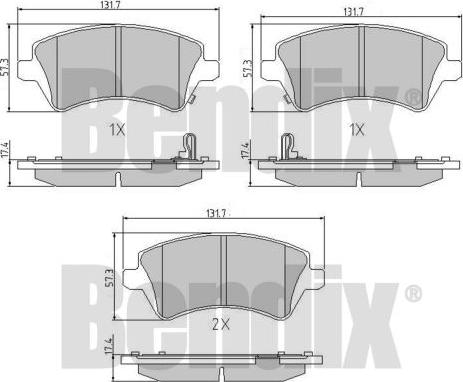 BENDIX 510815 - Гальмівні колодки, дискові гальма autocars.com.ua