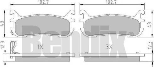 BENDIX 510819 - Гальмівні колодки, дискові гальма autocars.com.ua