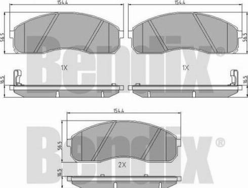 BENDIX 510827 - Тормозные колодки, дисковые, комплект avtokuzovplus.com.ua