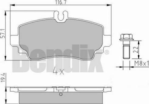 BENDIX 510836 - Гальмівні колодки, дискові гальма autocars.com.ua