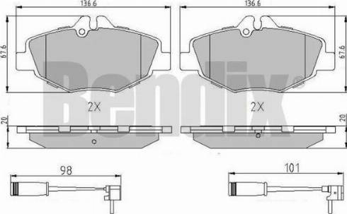 BENDIX 510837 - Гальмівні колодки, дискові гальма autocars.com.ua