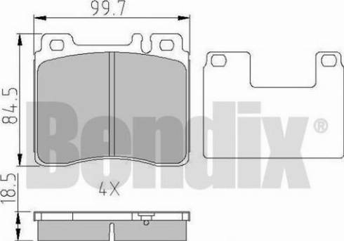 BENDIX 510839 - Тормозные колодки, дисковые, комплект autodnr.net