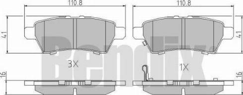 BENDIX 510862 - Гальмівні колодки, дискові гальма autocars.com.ua