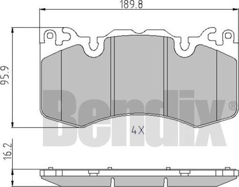 BENDIX 510863 - Гальмівні колодки, дискові гальма autocars.com.ua