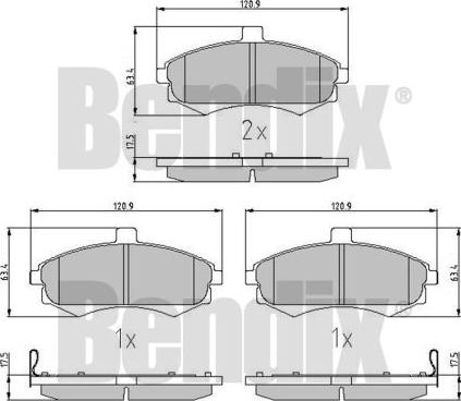 BENDIX 510871 - Тормозные колодки, дисковые, комплект avtokuzovplus.com.ua