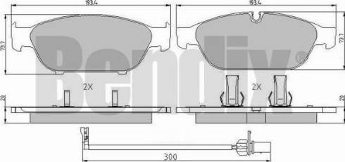 BENDIX 510876 - Тормозные колодки, дисковые, комплект avtokuzovplus.com.ua