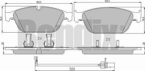 BENDIX 510877 - Гальмівні колодки, дискові гальма autocars.com.ua