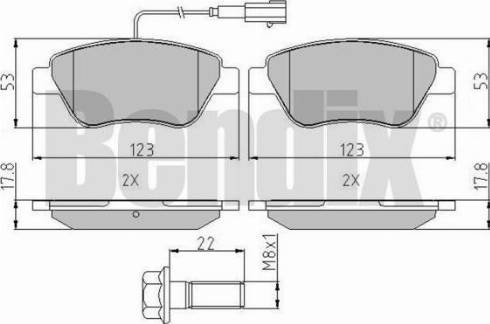 BENDIX 510884 - Гальмівні колодки, дискові гальма autocars.com.ua