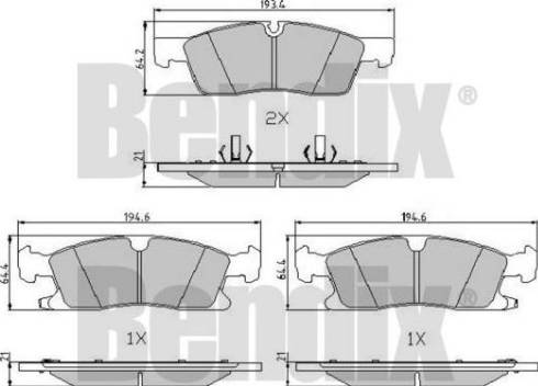 BENDIX 510908 - Гальмівні колодки, дискові гальма autocars.com.ua