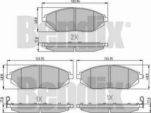 BENDIX 510924 - Гальмівні колодки, дискові гальма autocars.com.ua