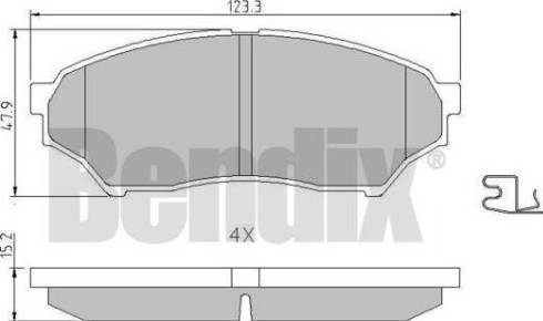 BENDIX 510931 - Тормозные колодки, дисковые, комплект avtokuzovplus.com.ua