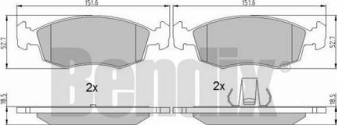 BENDIX 510939 - Гальмівні колодки, дискові гальма autocars.com.ua