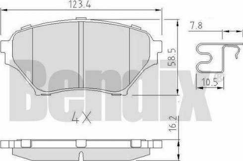 BENDIX 510951 - Гальмівні колодки, дискові гальма autocars.com.ua