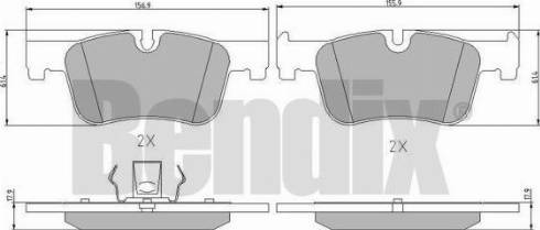 BENDIX 510975 - Гальмівні колодки, дискові гальма autocars.com.ua