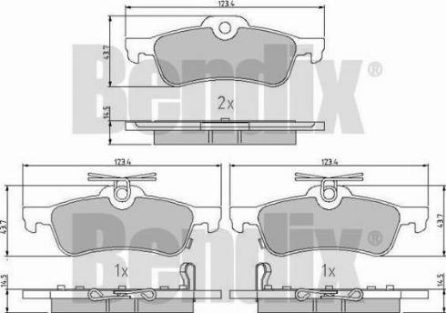 BENDIX 510989 - Гальмівні колодки, дискові гальма autocars.com.ua