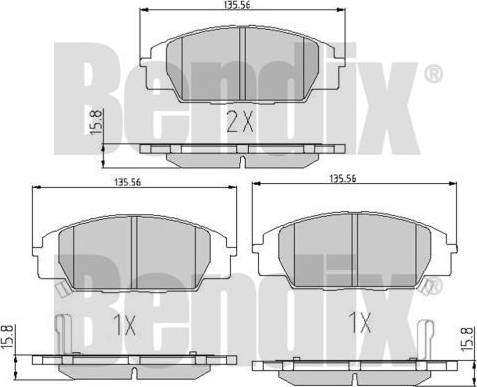 BENDIX 510991 - Гальмівні колодки, дискові гальма autocars.com.ua