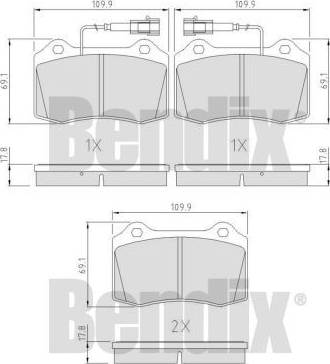 BENDIX 510998 - Гальмівні колодки, дискові гальма autocars.com.ua