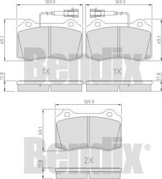 BENDIX 510998 - Тормозные колодки, дисковые, комплект avtokuzovplus.com.ua