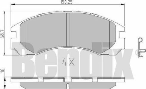 BENDIX 511005 - Тормозные колодки, дисковые, комплект autodnr.net