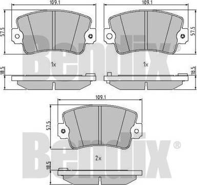 BENDIX 511010 - Гальмівні колодки, дискові гальма autocars.com.ua