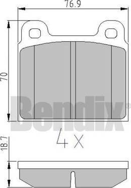 BENDIX 511018 - Тормозные колодки, дисковые, комплект avtokuzovplus.com.ua