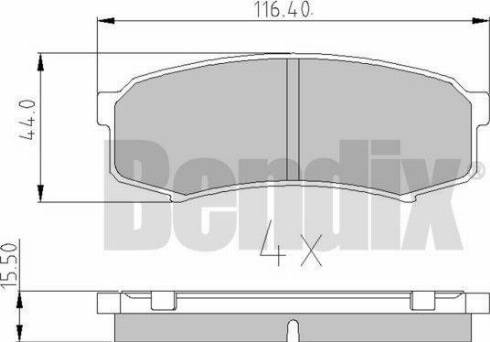 BENDIX 511032 - Гальмівні колодки, дискові гальма autocars.com.ua