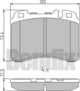 BENDIX 511042 - Гальмівні колодки, дискові гальма autocars.com.ua