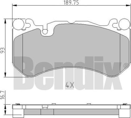 BENDIX 511100 - Гальмівні колодки, дискові гальма autocars.com.ua