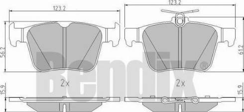 BENDIX 511120 - Гальмівні колодки, дискові гальма autocars.com.ua