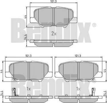 BENDIX 511121 - Гальмівні колодки, дискові гальма autocars.com.ua